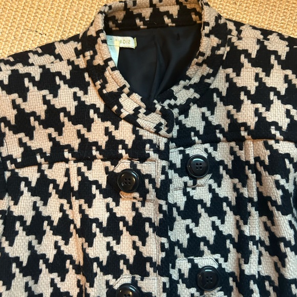 Black & Tan Houndstooth Coat by Sigrid Olsen - Picture 2 of 10